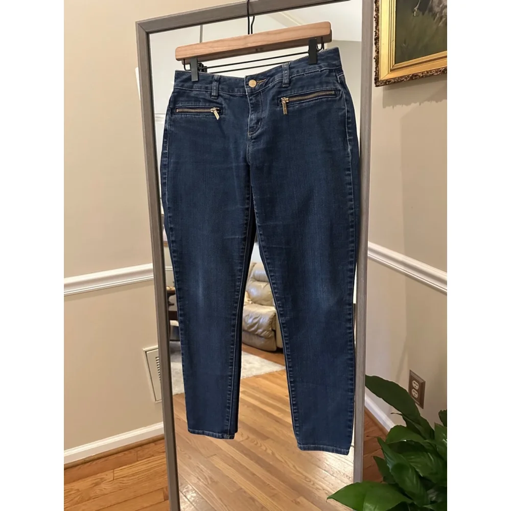 Michael Kors Skinny Jeans Womens Size 4 Dark Blue